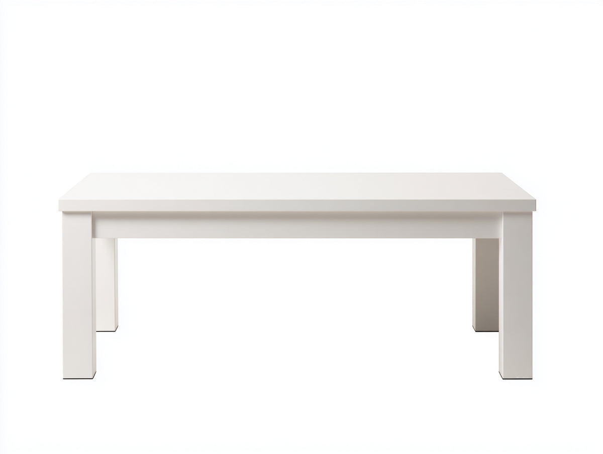 Couchtisch 110×60×45 cm aus Holzwerkstoff Weiß - geradliniges Design für Wohnzimmer