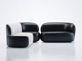 Sofa-Set aus Kunstleder 270×190×76 cm – Schwarz/Weiß – Zweisitzer mit separatem Sitzmodul für Wohnzimmer