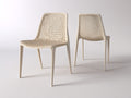 Liegestuhl 2er-Set aus Kunststoff 48×55×82 cm – Beige – unregelmäßige Netzstruktur für Wohnzimmer