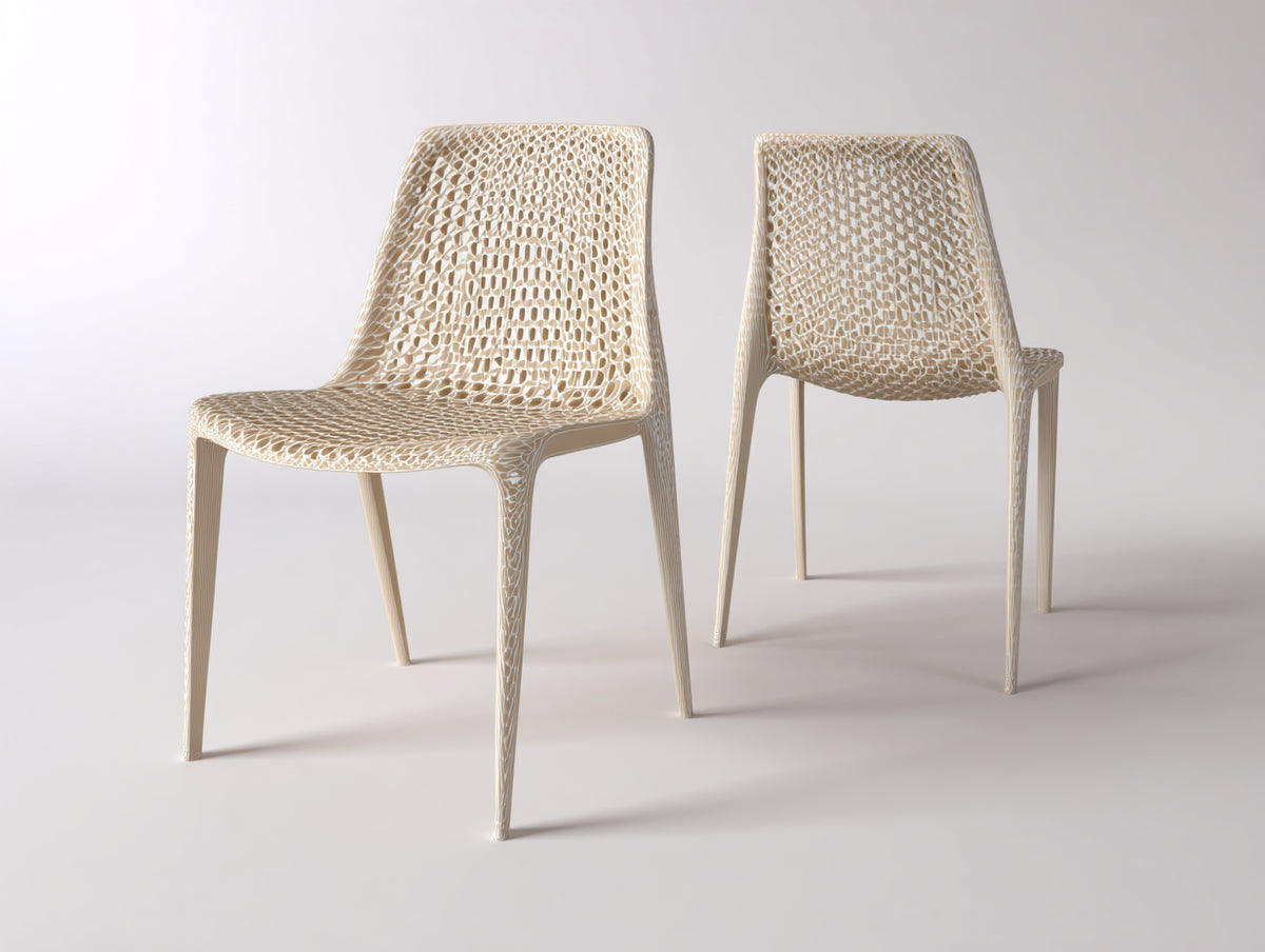 Liegestuhl 2er-Set aus Kunststoff 48×55×82 cm – Beige – unregelmäßige Netzstruktur für Wohnzimmer