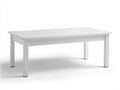 Couchtisch aus Holzwerkstoff 120×60×45 cm - Weiß - rechteckige Platte mit offenem Vierbeingestell