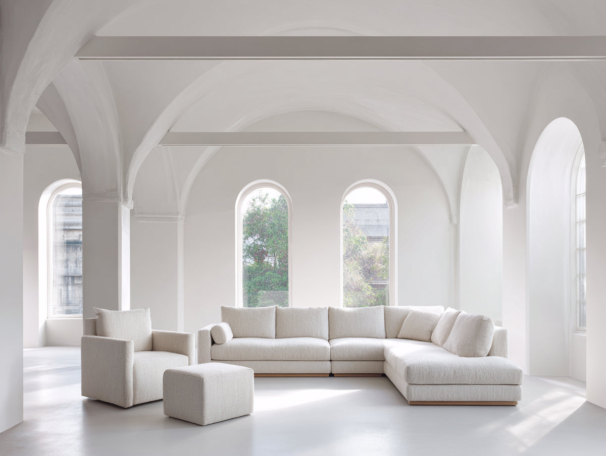 Ecksofa 320×220×78 cm - Cremeweiß - tiefe Sitzfläche fürs Wohnzimmer