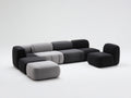 Sofa-Wohnzimmer-Set aus Strukturstoff 300×220×76 cm - Schwarz/Hellgrau - modulare Loungeanordnung
