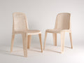 Liegestuhl 2er-Set aus Kunststoff 50×56×84 cm – Cremebeige – gerahmtes Lochmuster für Wohnzimmer